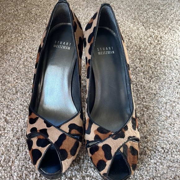Stuart Weitzman Leopard Peep Toe Pumps - Picture 2 of 6